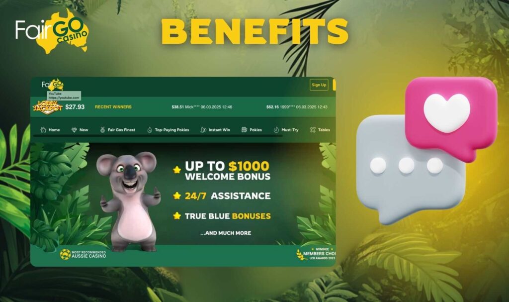 Benefits of Registering at Fair Go Casino