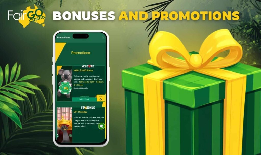 Bonuses and Promotions on Fair Go Australia Casino Mobile