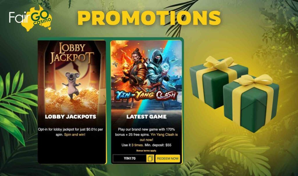 Fair Go Promotions and bonuses overview in Australia