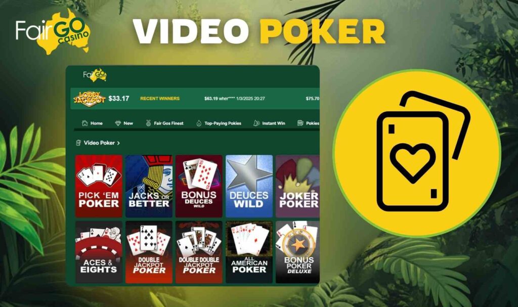 Fair Go Australia Video Poker games overview